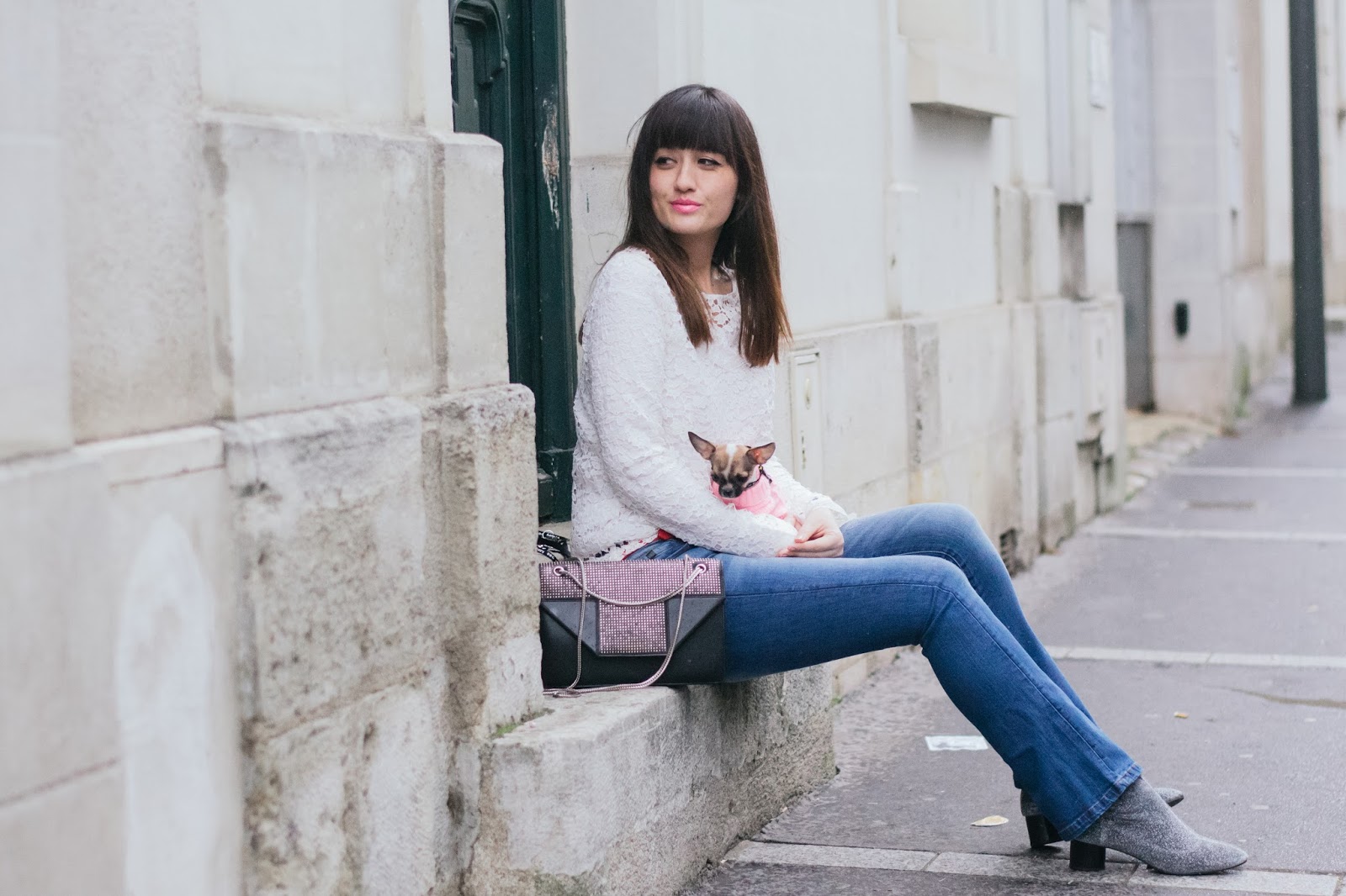 Parisian fashion blogger, style, look, mode, paris, promod, jeans, flared jeans