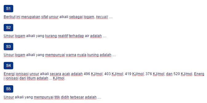 Contoh Soal SifatSifat Logam Alkali