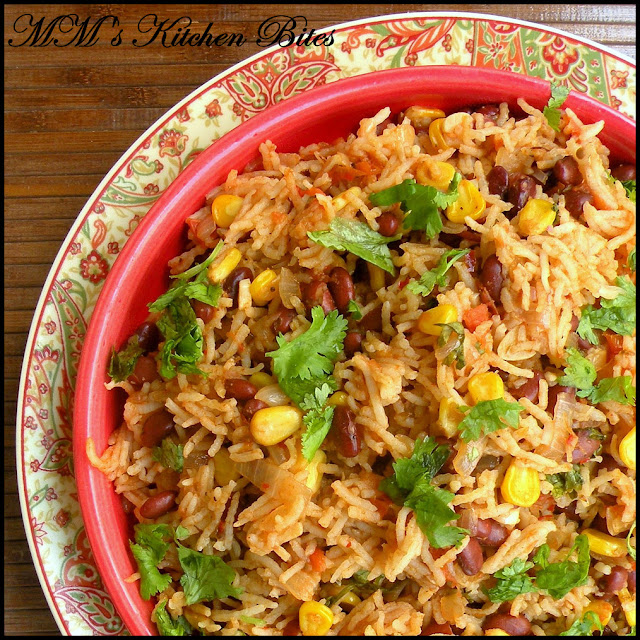 MM's Kitchen Bites Mexican Tomato Rice with Beans...victory!!