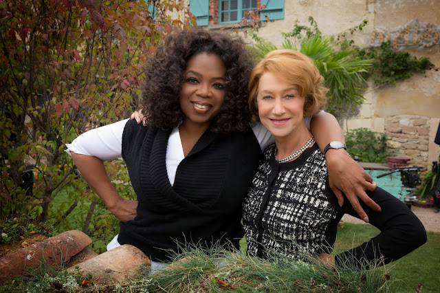 Oprah Winfrey and Helen Mirren from the set of "The Hundred-Foot Journey. ©DreamWorks Studios