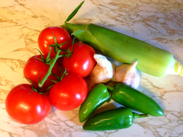 fresh ingredients for salsa