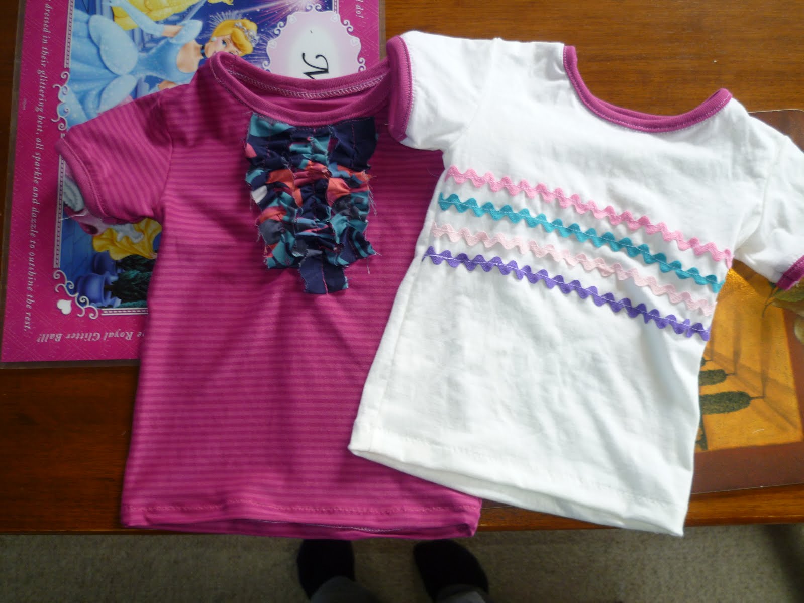 While the children sleep... Ricrac and ruffle Tshirts