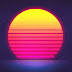Abstrato Retro Vintage Pôr do Sol