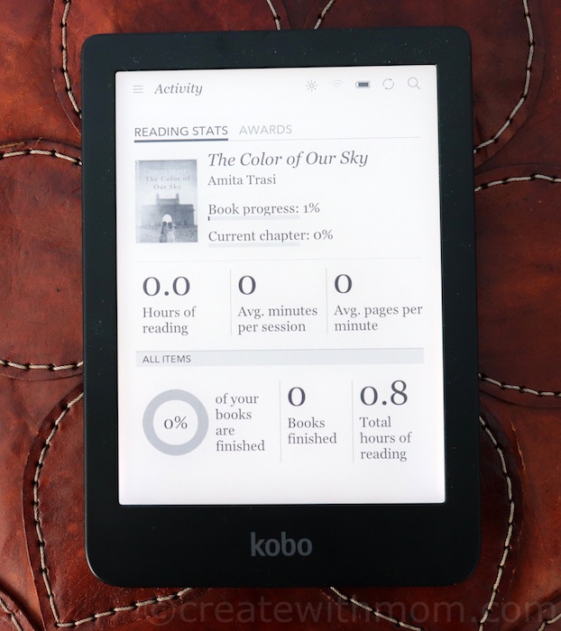 Create With Mom Reading on the Kobo Clara