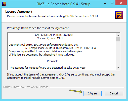 install filezilla server windows 7