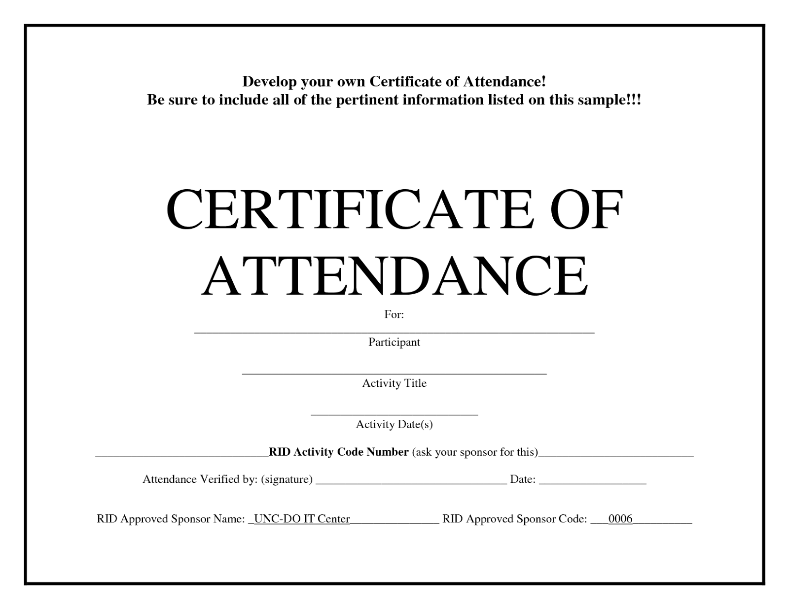 sample certificates of participation