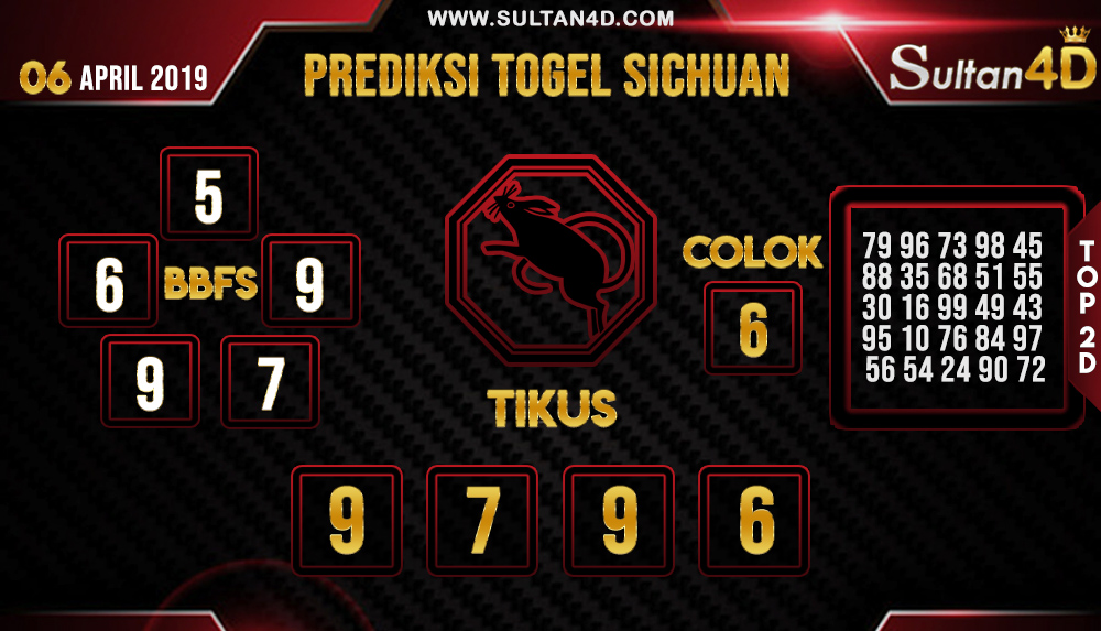 PREDIKSI TOGEL SICHUAN SULTAN4D 06 APRIL 2019