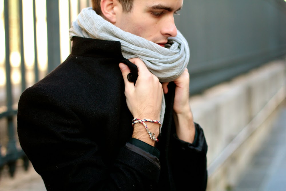 Fashops Jacket // Givenchy Shirt Chemise // Pantalon à carreaux Checked Pants // Lacoste Derbies // The Heart Of Influence Bracelet // American Vintage Scarf Écharpe // Blog Mode Style Homme Mensfashion