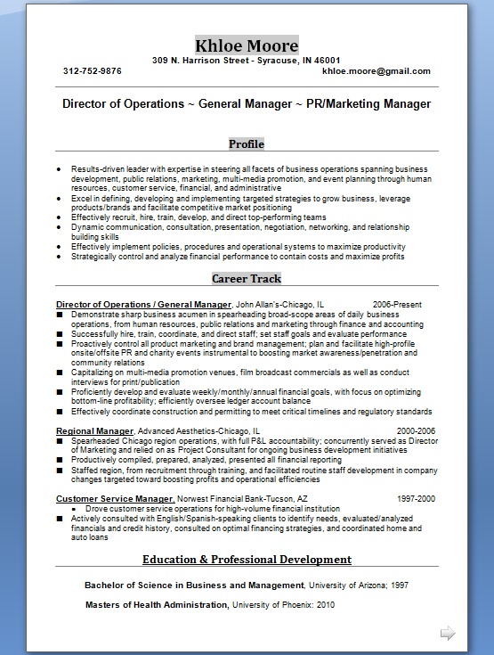 general manager resume creative format in word free download resume general format