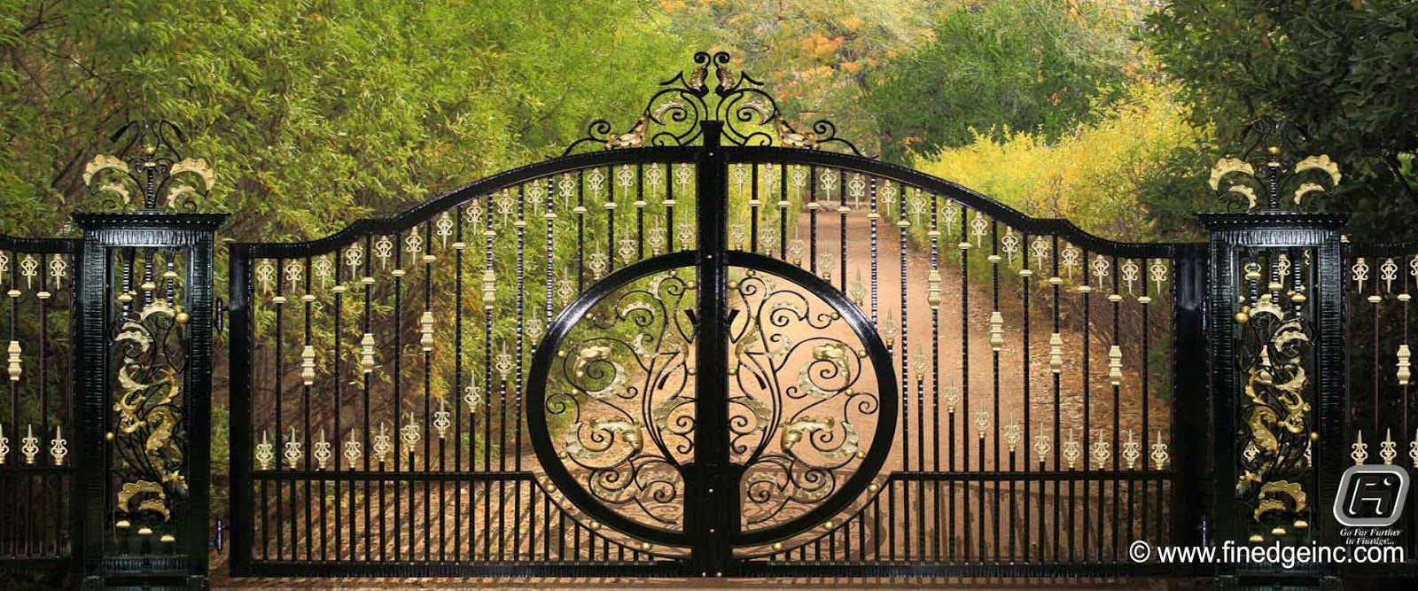Decorative wrought iron and ornamental iron components, fencing
