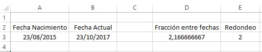 Como calcular edad en excel