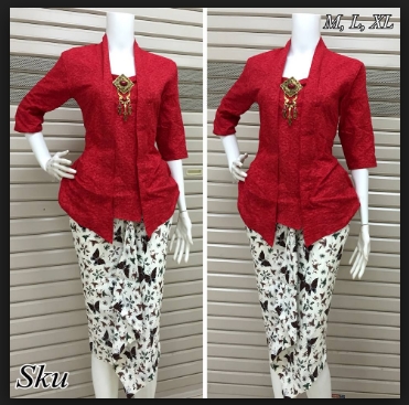 Model blouse bawahn rok batik lengan panjang Model blouse bawahn rok batik lengan panjang