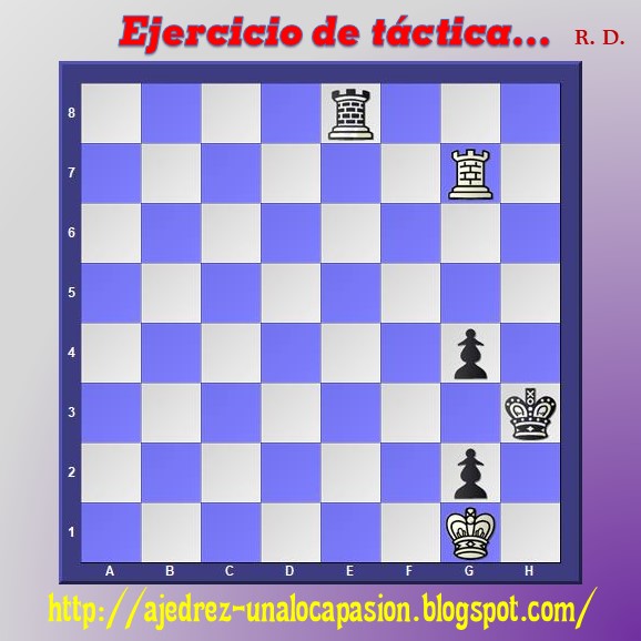Ajedrez, una loca pasion EJERCICIO DE TÁCTICA... Nivel Principiantes. Tablas.
