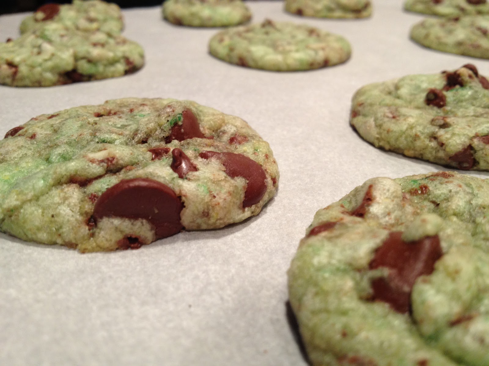 Bake Yourself Happy Grinch Cookies Peppermint Chocolate Chip with