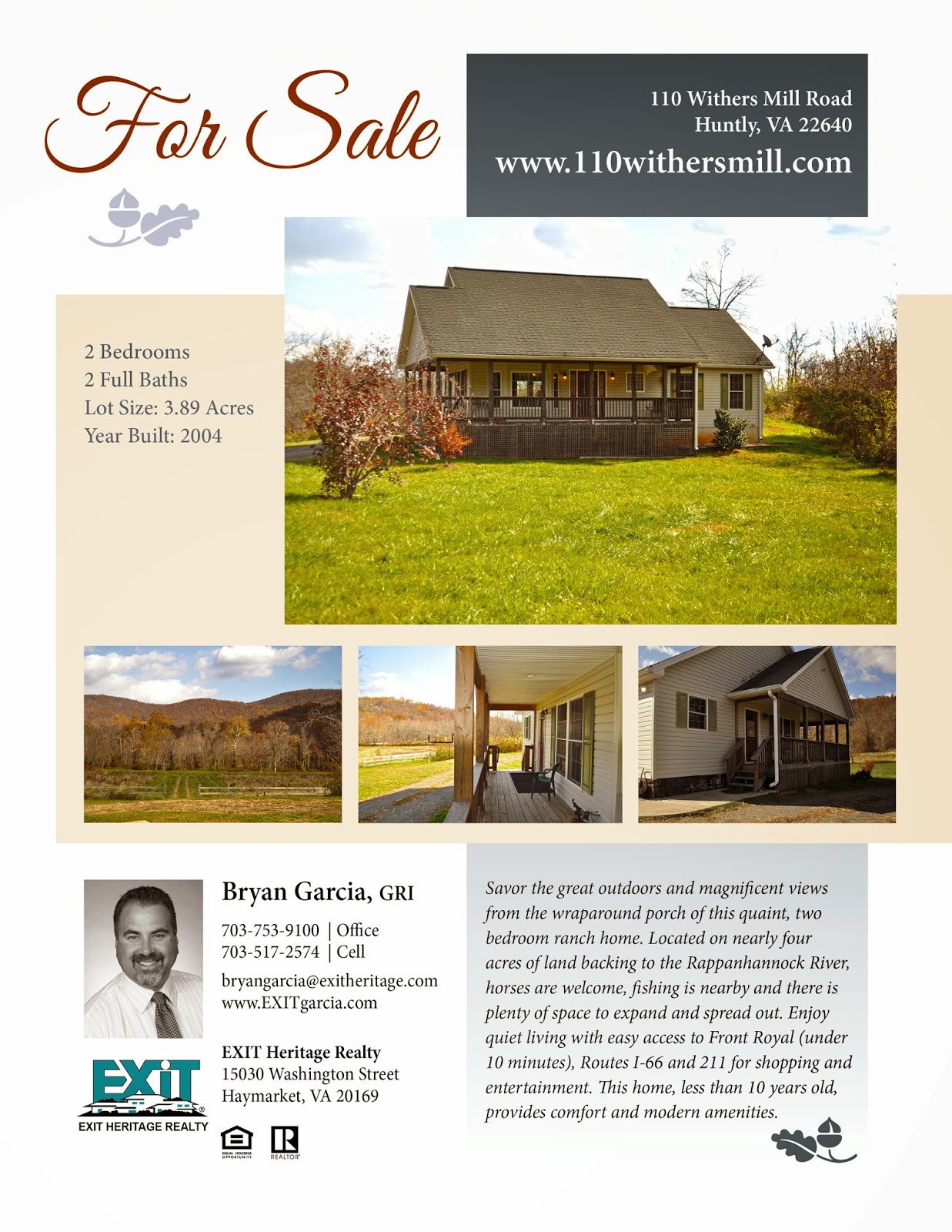 Haymarket Real Estate Guy 110 Withers Mill Rd, Huntly, VA Real Estate