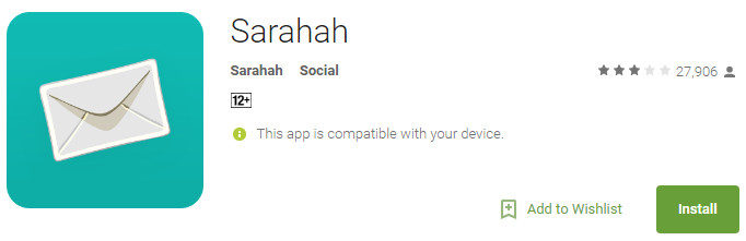 Sarahah App की डाउनलोड संख्या हुई 50 लाख के पार
