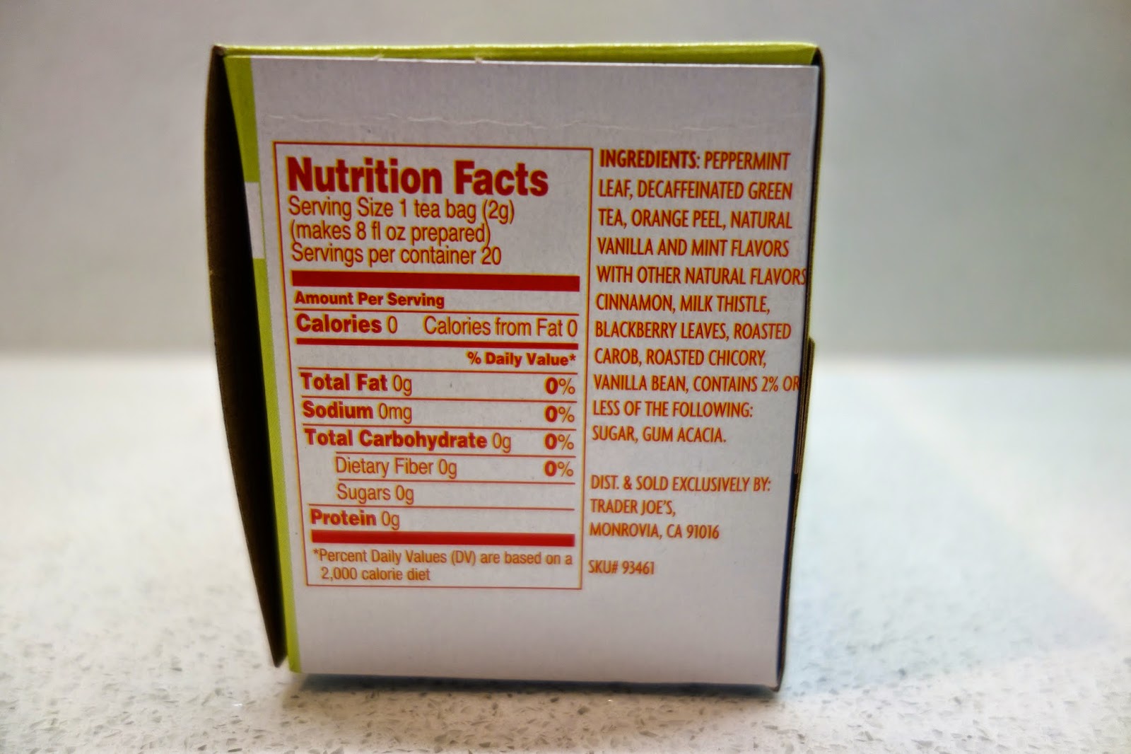 Trader Joe's Candy Cane Green Tea