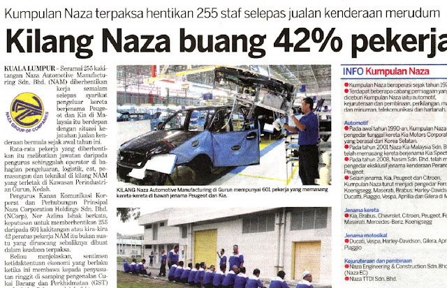 hilang perkerjaan statistik buang pekerja