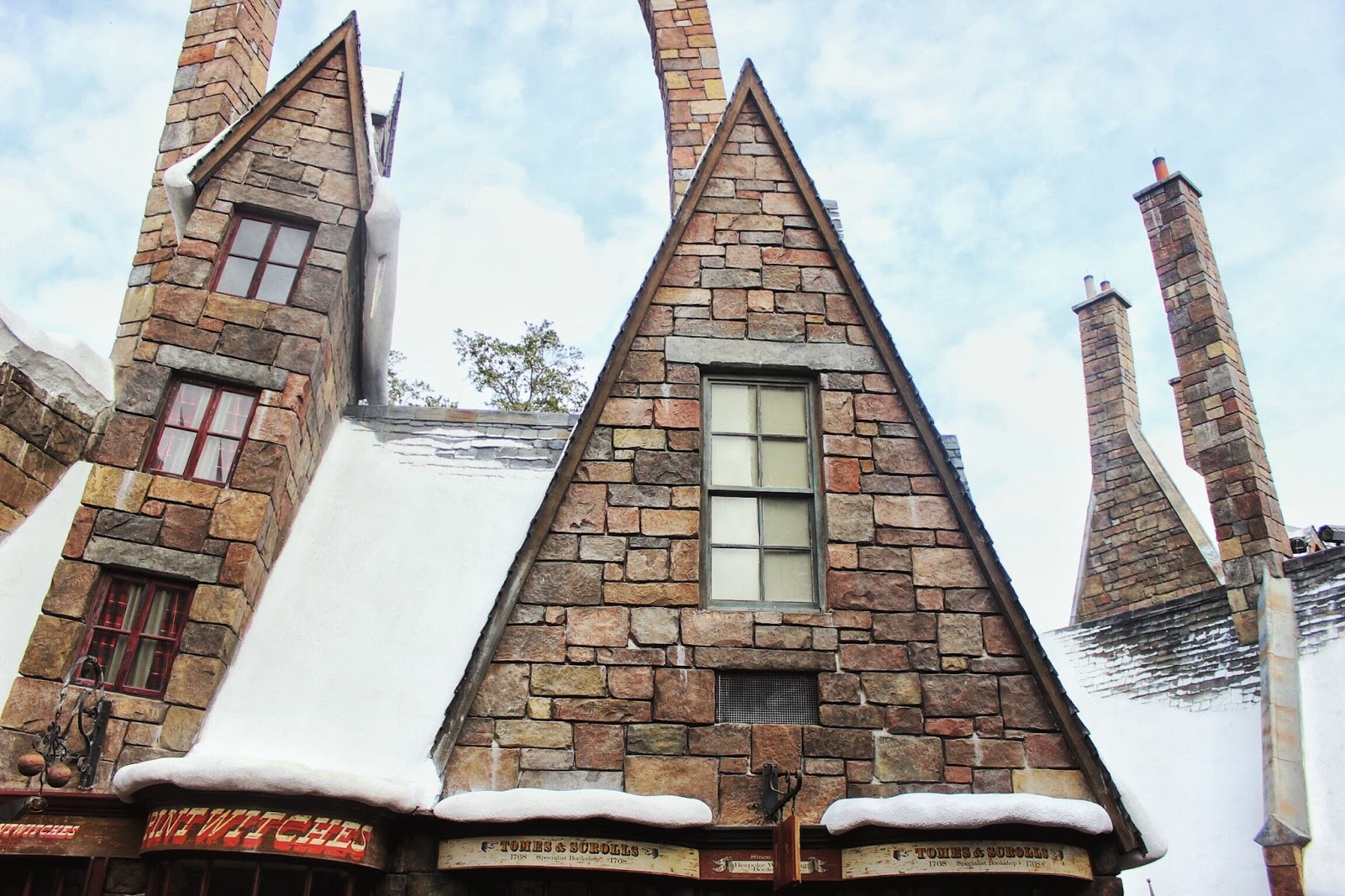 Janelas e neve em Hogsmeade