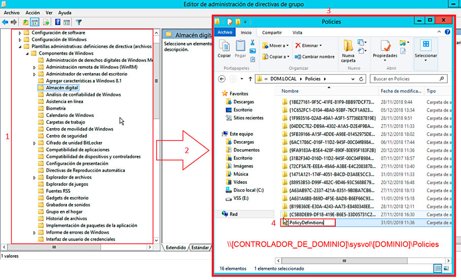 Pantallazos.es GPO Windows 10 Active Directory Crear un almacén