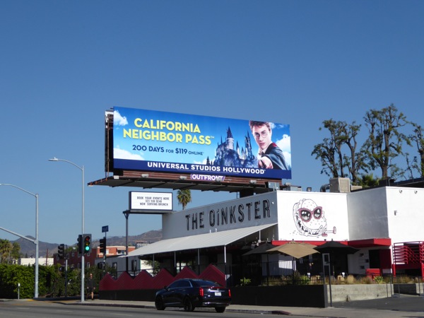 Harry Potter Universal Studios California pass billboard Vine Street Harry Potter Universal California pass billboard
