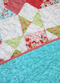 Moda Love free baby quilt pattern - quilt by Andy at A Bright Corner