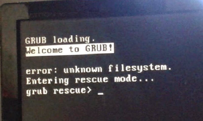Не виден grub. Enter Grub Rescue Mode. Welcome to Grub. Grub filesystems. На ноутбуке пишет Error Unknown filesystem entering Rescue Mode.