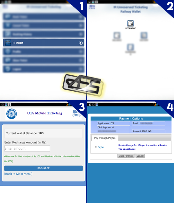 How to use UTS ticket booking online recharge eastern railway Kolkata