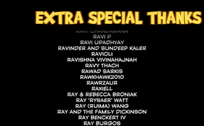 EXTRA SPECIAL THANKS: RawkHawk2010 Yooka-Laylee Kickstarter backer credits extra special thanks RawkHawk2010 R section