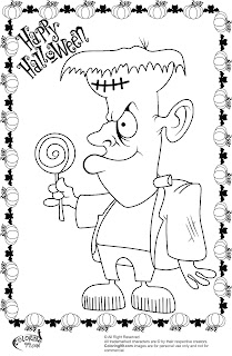 baby frankenstein with candy coloring pages