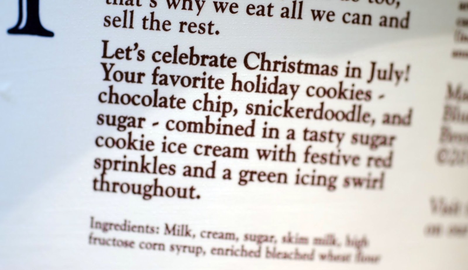 food and ice cream recipes REVIEW Blue Bell Christmas Cookies In July
