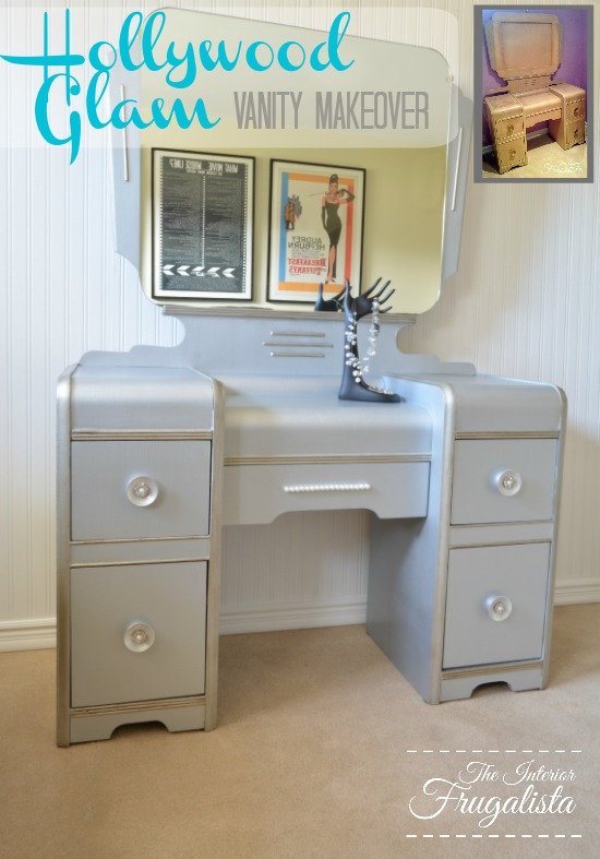 Vintage Waterfall Vanity Hollywood Glam Makeover The Interior Vintage Vanity Hollywood Glam Makeover - Vintage Waterfall Vanity Hollywood Glam Makeover The Interior