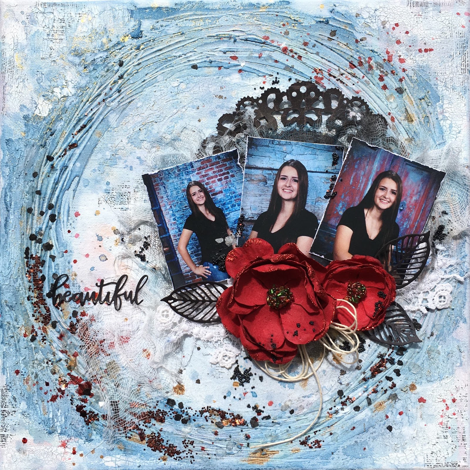 SewPaperPaint Mixed Media Scrapbook Layout for Scrap Africa