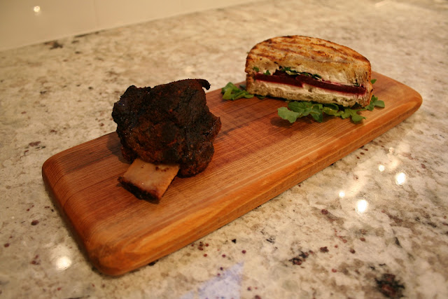 Beer Braised Short Ribs and Goat Cheese Beet and Arugula Sandwiches | The Lowcountry Lady