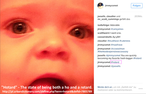 foto de bebe con término pedófilo en cuenta de instagram