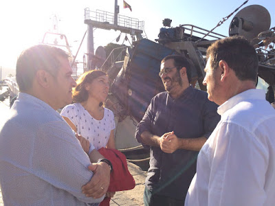 El alcalde de Andratx, Jaume Porsell, la directora general de Turismo, Pilar Carbonell, el conseller Vidal y Pepe Martínez, CEO de Pescaturismo