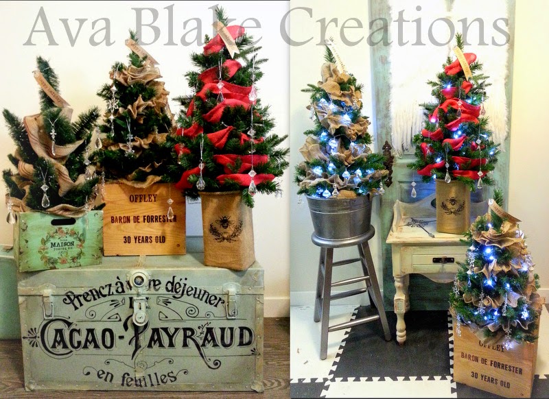 Wine Crate & Ice Bucket Christmas Trees