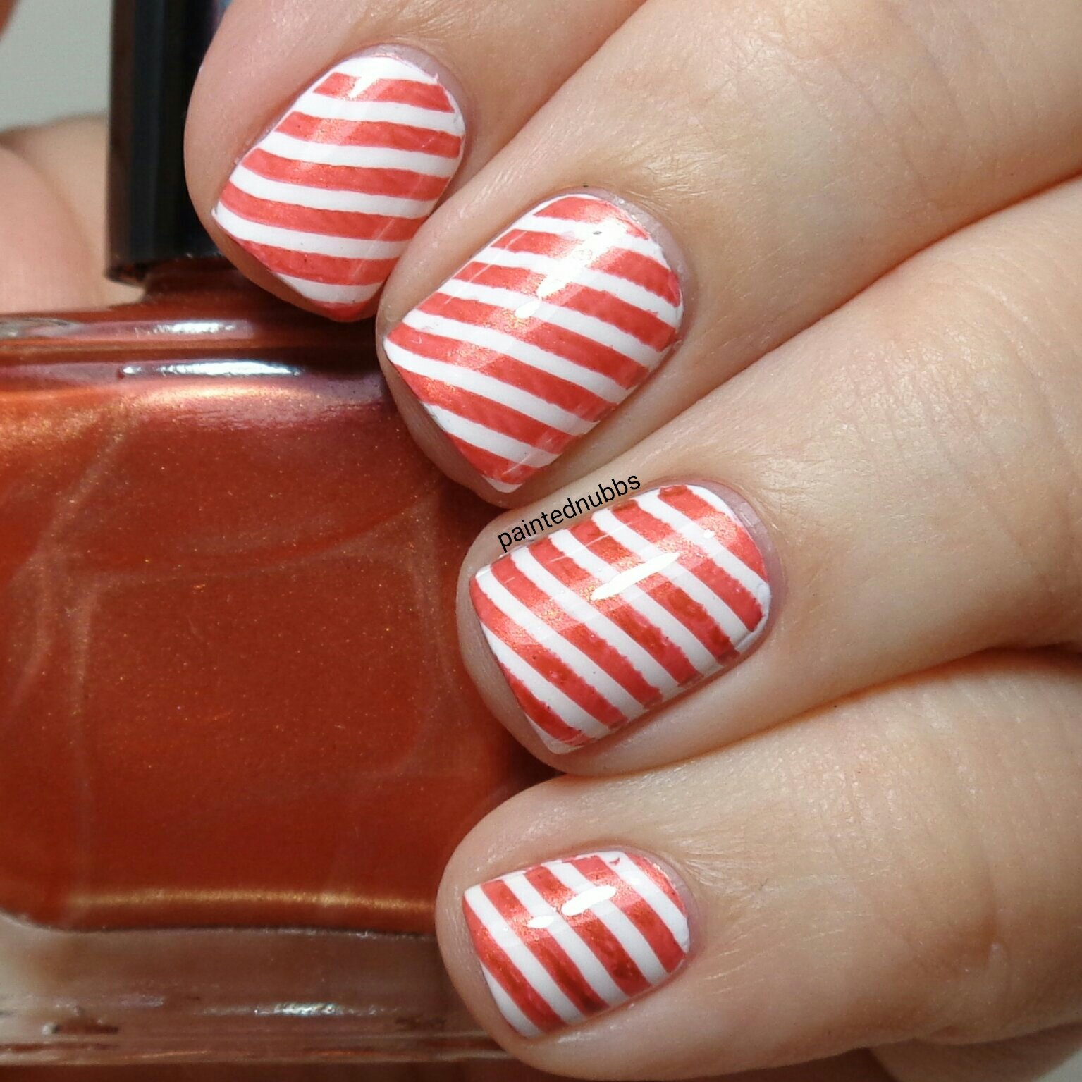 Painted Nubbs Peppermint Candy Nails Born Pretty Metallic Red