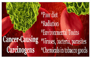 Carcinogen,  poor diet, radiation, environmental toxins, virouses, backteria,etc