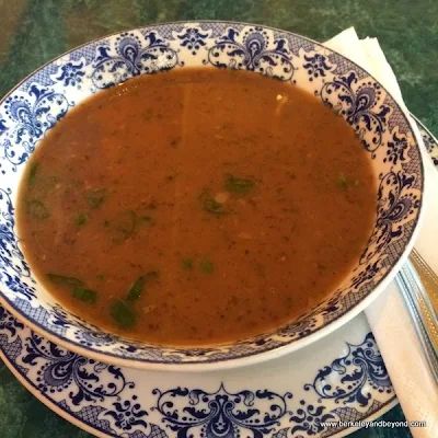 kidney bean veggie soup at Potala Vegan Restaurant in Albany, California