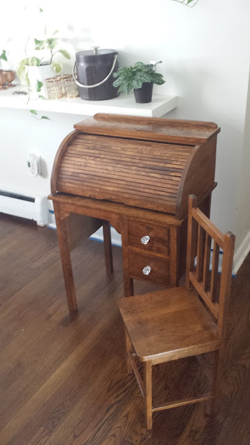 Refinished roll top desk