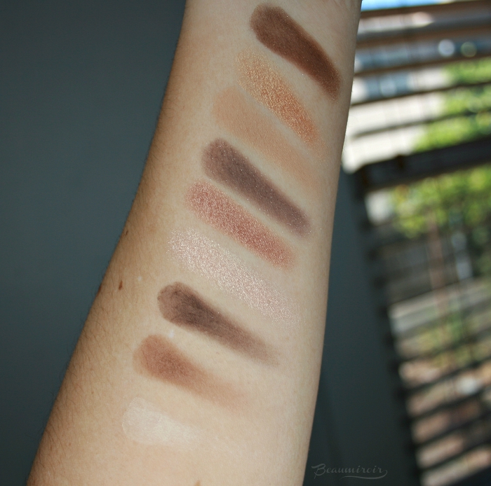 too faced natural eyes arm swatches