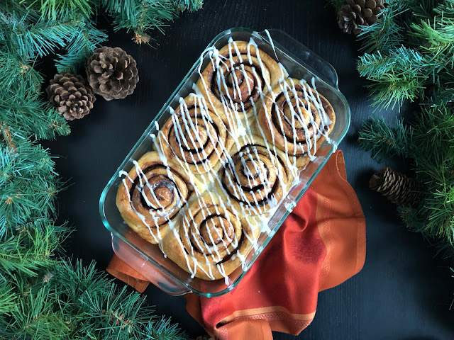 Vegan Almond Nog Cinnamon Roll - FwF