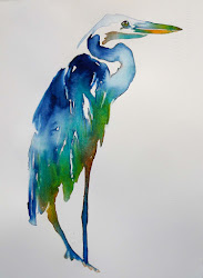 heron watercolors paintings under