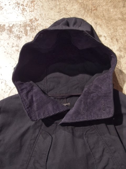 engineered garments over parka in navy nyco ripstop