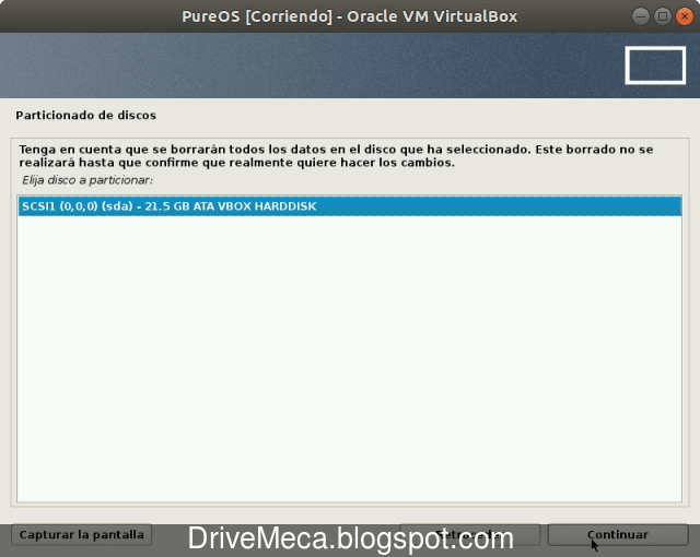Elegimos el disco a particionar para nuestro OS Elegimos el disco a particionar para nuestro OS