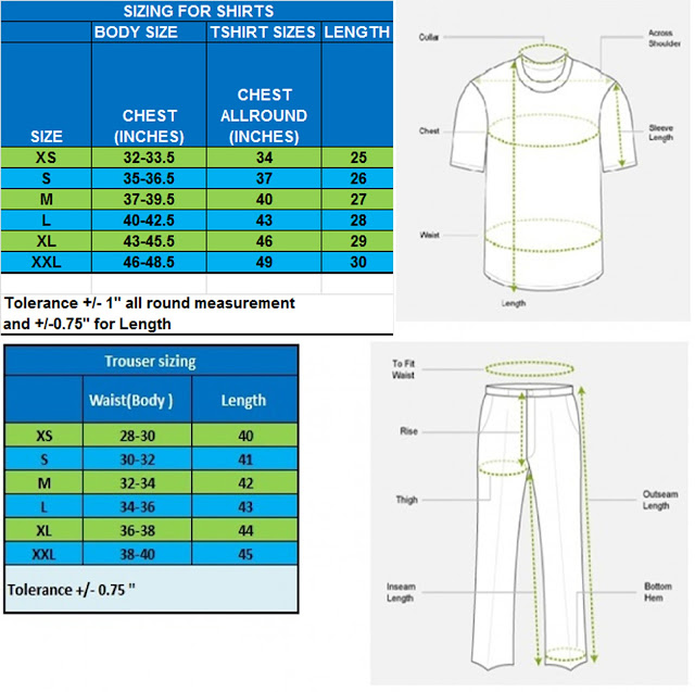 44 Size Shirt Chart