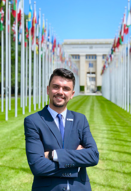 Pablo Estrella Porter, estudiante de Medicina, participó en la Asamblea Mundial de la Salud en Suiza