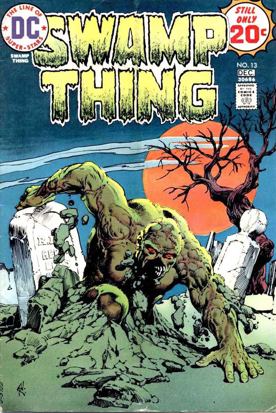 Swamp Thing v1 #13 1970s bronze age dc comic book cover art by Nestor Redondo