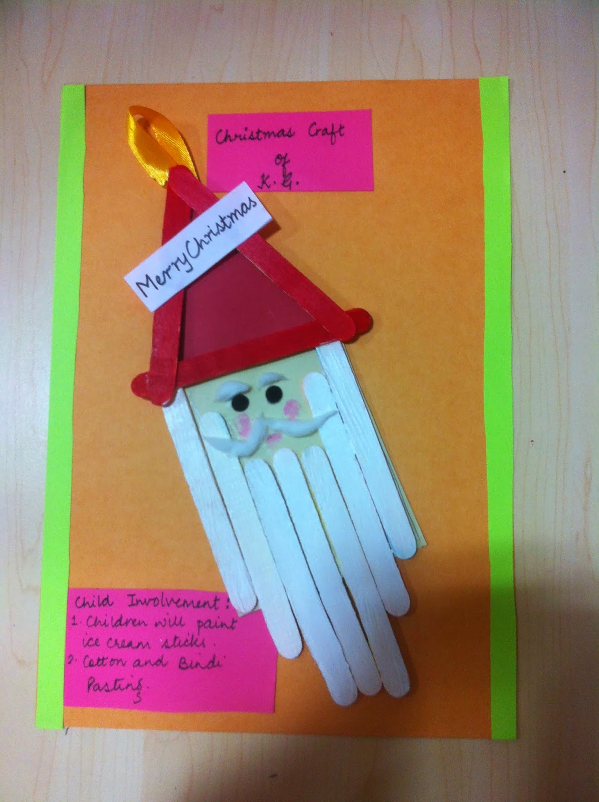 Art ,Craft ideas and bulletin boards for elementary schools: Christmas craft/Santa for ...